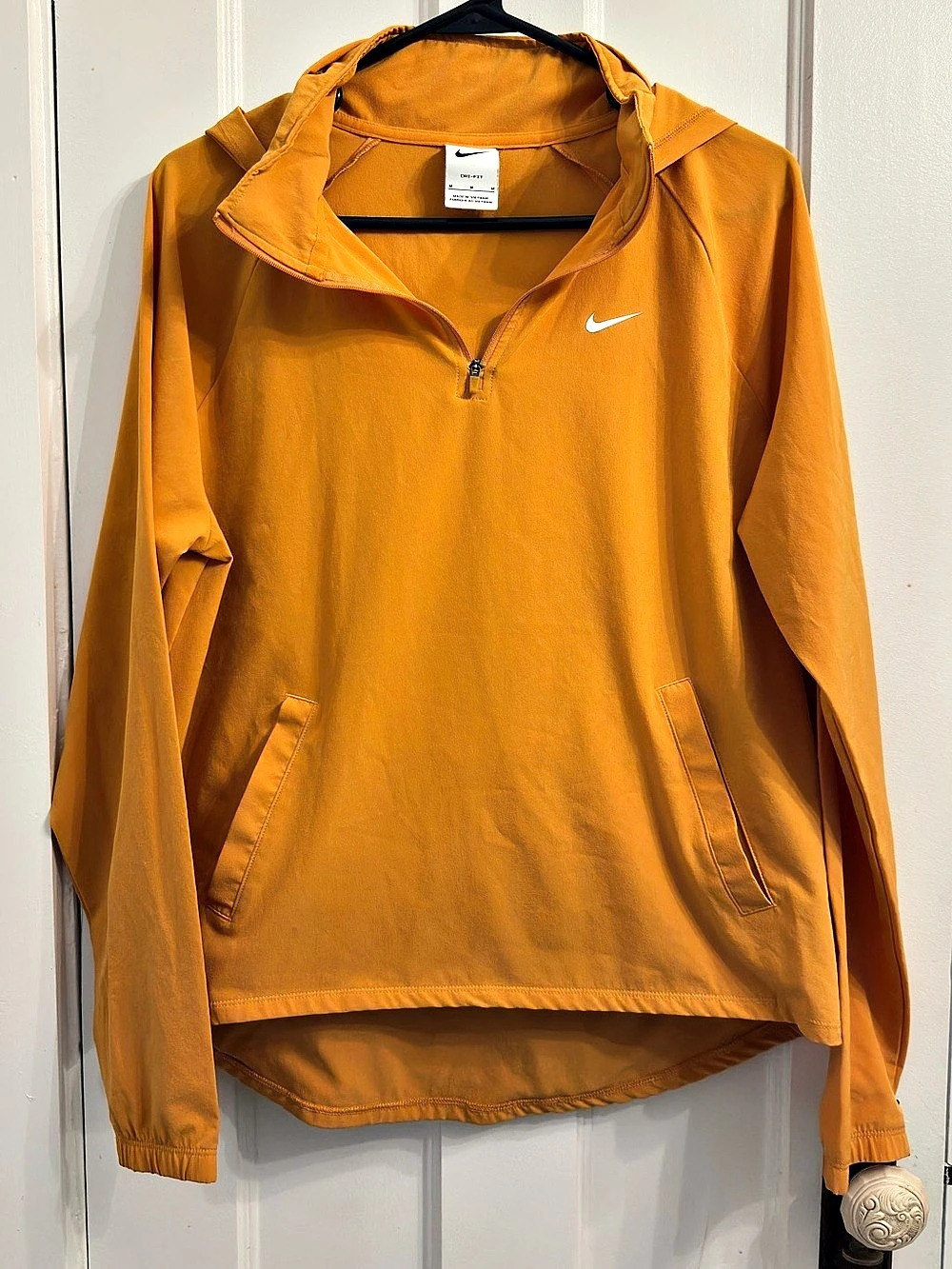 Nike Half-Zip Hooded Jacket in Yellow-Orange